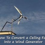 a wind generator on top of a building with the words how to convert a ceiling fan into a wind generator