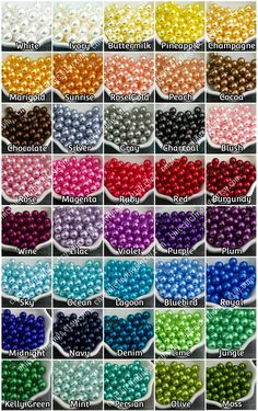 various colors of beads in different sizes and shapes