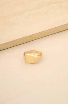 A engravable signet ring finished in polished 18-karat gold plate offers classic style. 18k-gold plate Imported Pinky Signet Ring, Signet Rings Women, Trendy Fashion Jewelry, Gold Signet Ring, Gold Dipped, Signet Ring, Jewelry Inspiration, Fashion Rings, Women Rings