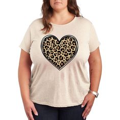 She will love showing off her style with this Plus Sketch Leopard Heart Graphic Tee. FEATURES Short sleeves CrewneckFABRIC & CARE Cotton/Polyester Machine wash Imported Size: 4X. Color: Beige.