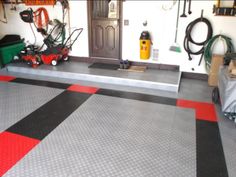 the garage is clean and ready to be used for work or other things that are in use