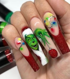 Nail Art Noel, Unghie Sfumate, Michelle Lee, Christmas Gel Nails, Dope Nail Designs, Christmas Nails Acrylic, Festival Nails, Xmas Nails, Christmas Nail Designs