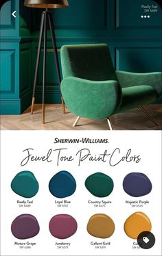 the color scheme for sherylin williams's jewel tone paint colors