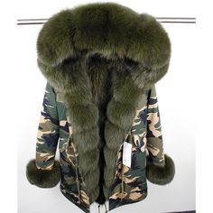 The classic cotton gabardine parka gets completely restyled and shows its rock character through the sprayed-effect print. Shoulders and sleeves features thick yarn ribs. Four pockets: two welt ones and two patch ones with flap. It also features a Fox Fur trimmed hood, zip fastening with snap button placket and an internal elastic band on waist, back slit trimmed with drawstring. The inner lining is made with Rex Rabbit fur. Removable fur on the cuff.[custom tab]FABRIC #1: 100% COTTON | LINING # Winter Jacket Long, Long Hooded Jacket, Fox Collar, Parka Women, Long Coat Jacket, Fur Clothing, Fur Parka, Collar Coat, Hooded Parka