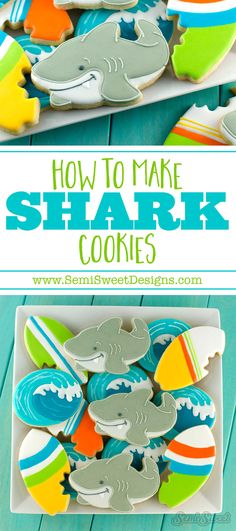 how to make shark cookies on a plate