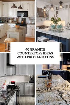 granite countertops with pros and cons in the kitchen, dining room or living room