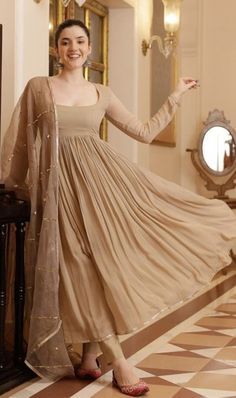 Georgette Kurtis Designer Latest, Diwali Outfit Ideas, Diwali Outfit, Ethenic Wear, Traditional Ideas, Anarkali Designs, Kurtis Design, Georgette Suit, Diwali Dresses