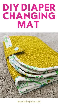 the diy diaper changing mat is shown with text overlay