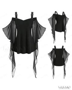 Lasaky - Halloween Cold Shoulder Witch Top Women Cosplay Gothic Blouse Gothic Blouse, Butterfly Sleeve Top, Gothic Tops, Women Cosplay, Butterfly Sleeves, Steampunk Fashion, Halloween Women, Top Women, Glamorous Evening Gowns