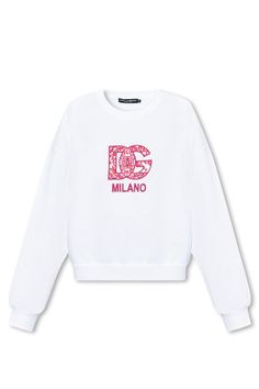 100% Cotton Designer Fall Sweatshirt With Embroidered Logo, Luxury Cotton Crew Neck Sweatshirt, Luxury Crew Neck Sweatshirt With Logo, Luxury Crew Neck Sweatshirt With Logo Detail, Luxury Logo Detailed Crew Neck Sweatshirt, Luxury Embroidered Logo Sweatshirt For Fall, Designer Sweatshirt With Embroidered Logo And Crew Neck, Designer Crew Neck Sweatshirt With Embroidered Logo, Designer Cotton Sweatshirt With Letter Print