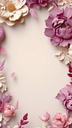 pink and white flowers are arranged in the shape of a rectangle