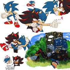 sonic the hedgehog character sheet from sonic the hedgehog and his friends in various poses