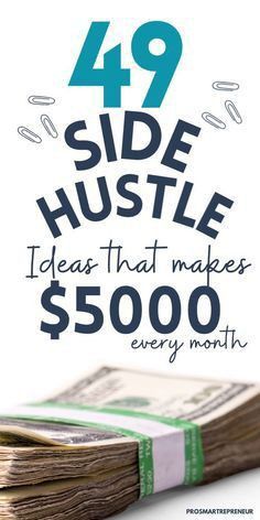 a pile of money sitting on top of each other with the words, $ 59 side hustle ideas that makes $ 500 every month