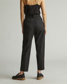 The Draper Tapered Pant in Buttersmooth Black – Everlane Loosely Fitted Tapered Leg Bottoms For Daywear, Classic Cropped Leg Dress Pants For Work, Classic Cropped Dress Pants For Workwear, Daywear Trousers With Welt Pockets, Trousers With Welt Pockets For Daywear, Modern Cropped Leg Pants For Everyday, Classic Cropped Leg Dress Pants For Office, Modern Cropped Pants For Everyday, Tapered Cropped Work Pants