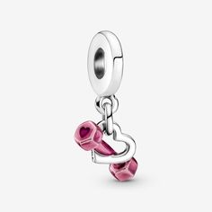 Dumbbell & Heart Dangle Charm | Sterling silver | Pandora US Charms Pandora, Bracelet Pandora, Pandora Bracelet Charms, Bracelet Collection, Dangle Charms, Pandora Bracelet, 8 Days, Gull, Pandora Jewelry