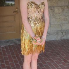 Gold Short Homecoming Dress. Gold Sequin Fringe. See Through Top With Structure. Size 8. Worn Once And Kept In Bag In Smokeless Home. Sequin Homecoming Dress, Gold Shorts, Short Homecoming Dress, Dress Gold, Gold Sequin, Homecoming Dress, Homecoming Dresses, Homecoming, Colorful Dresses