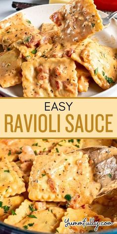 If you like both creamy and tomato-based sauces, you’ll love this one. This pink sauce is both creamy and has tomatoes in it, making it the best homemade ravioli sauce! Just add a slice of homemade Italian bread and you’ve got yourself a restaurant-style meal! Easy Ravioli Sauce, Easy Ravioli, Ravioli Sauce, Ravioli Recipe, Canned Tomatoes, Salad Pasta, Pasta Dinners, Pasta Dinner Recipes, Dinner Recipes For Family