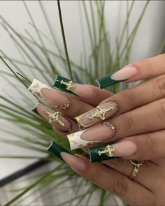 Colored Acrylic Nails, French Acrylic Nails, Baddie Nails, Long Square Acrylic Nails