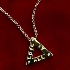 Made by hand in solid gold, Italian gold chains and 3 brilliand diamonds. Gold Diamond Triangle Jewelry, Gold Triangle Diamond Jewelry, Luxury Triangle Jewelry For Gifts, Gold Triangle Jewelry For Anniversary, Italian Gold Chain, Brilliant Diamond, Handmade Necklaces, Gold Chains, Solid Gold