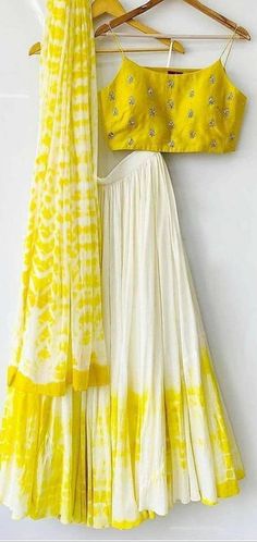 Shibori Lehenga Designs, Stitched Lehenga Ideas, Lehenga With Saree, Shibori Lehenga, Dyed Lehenga, Etsy.com Etsy, Outfit For Wedding, Lehenga Design