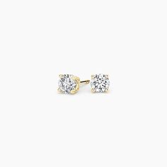 18K Yellow Gold Perfect 4-Prong Lab Diamond Stud Earrings | 1/4 Carat | Brilliant Earth Round Diamond Stud Earrings, Diamond Solitaire Earrings, Diamond Earrings Studs Round, Bridal Details, Yellow Gold Setting, Diamond Stud Earrings, Accessories Jewelry Earrings, Diamond Stud, Girly Jewelry