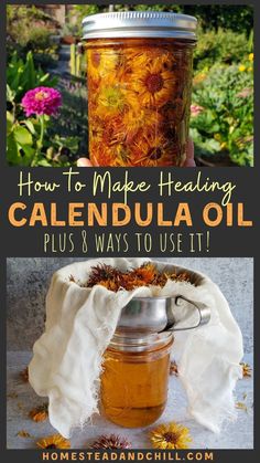 Herbal Remedies Recipes, Salve Recipes, Calendula Oil, Herbal Recipes, Natural Healing Remedies, Herbal Healing, Herbs For Health, Infused Oils, Homemade Remedies