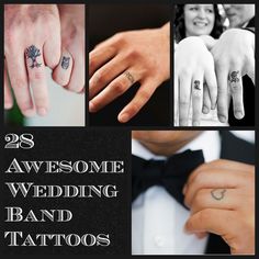 wedding bands and tattoos with the words 25 awesome wedding band tattoos