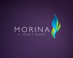 the logo for morna a smart hotel, which is located in front of a purple background