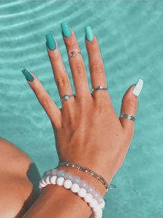 Western Nails, Teal Nails, Turquoise Nails, Edgy Nails, Glow Nails