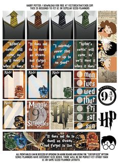 the poster for harry potter's hogwarts is shown in many different colors