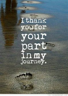 footprints in the sand that says, i thank you for your part in my journey