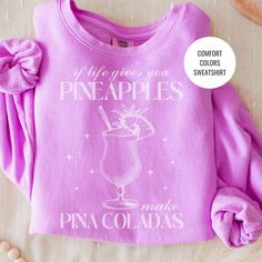 Pineapple Margs Lovers Gift, Pina Coladas Cocktail Sweatshirt, Champagne Cocktail Social Club Shirt, On Cloud 9 Crewneck, Aesthetic Crewneck by CuteTrendyHoodies on Etsy Aesthetic Crewneck, Sweatshirt Aesthetic, Beach Sweatshirt, Bride Sweatshirt, Trendy Bride, Tequila Shirt, Champagne Cocktail, Bride Shirts, Club Shirts