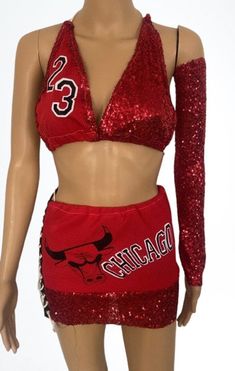 Chicago 2 piece set Fitted Two-piece V-neck Set, Red Fitted Two-piece Set, Fitted Two-piece V-neck Top Set, Fitted V-neck Two-piece Top Set, Red Fitted Tops Matching Set, Bulls Jersey, 2 Piece Set, Dress Clothes For Women, 2 Piece