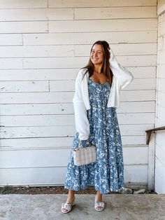 floral tiered midi dress with front tie adjustable straps & pockets true to size, model is wearing a small Tiered Midi Dress, Clothes Collection, Dress Romper, Jeans Dress, Skirt Pants, Long Tops, Rush, Sweater Top, Short Sleeves Tops