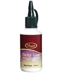 a bottle of tacky glue on a white background