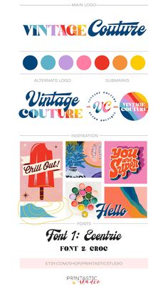 the font and color scheme for vintage culture