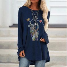 Women's T-Shirt Cute Colorful Cat Print Crew Neck Long Sleeve Top Raglan Sleeve Sweatshirt, Chic Sweatshirt, Colorful Cat, Plaid Sleeve, T Shirt Flowers, Blouse Sale, Tie Dye Sweatshirt, Spring Outfits Women, Trendy Clothes For Women