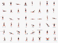 an image of people doing different exercises