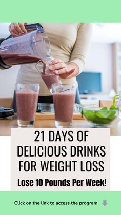 This is a delicious, easy-to-make smoothies for rapid weight loss, increased energy and incredible health! This not only make you satisfied with the results, but it is also delicious to drink... to access the program click on the link. #smoothies #healthcare #fitnesslife Nutritious Smoothies, Smoothie Challenge, Lose 10 Pounds, Fast Results, Detox Juice, Losing 10 Pounds, Smoothie Recipes Healthy, 10 Pounds