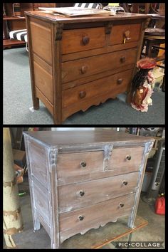 an old dresser has been repurposed into a new piece of furniture