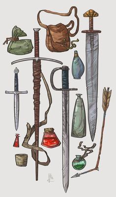 Skyrim Concept Art, Props Illustration, Warm Up Sketches, Concept Art Books, Skyrim Art, Pretty Artwork, Art Painting Tools, Drawing Bag