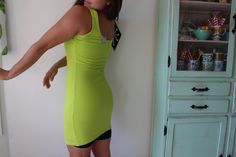 "fun lime green dress good condition easy care and wear best for small to medium model is 5 foot 4 and wears a medium material has stretch 80s-1990s green dress easy care and wear 34-36\"bust 28-29\"waist 35\"long Thank YOU and please feel free to ask me any ?s:) Have a lovely day!! xoxo www.etsy.com/shop/retroandme" 1990s Dress, Lime Green Dress, 1980s Dresses, Green Mini Dress, Lime Green, Green Dress, Bodycon Dress, Summer Dresses, Mini Dress