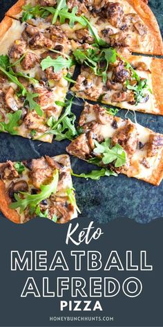 this keto meatball alfredo pizza is delicious and easy to make it's the perfect appetizer for any meal