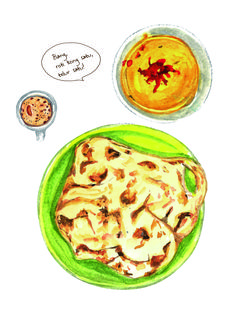 a drawing of some food on a plate