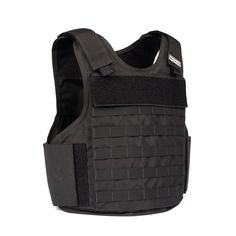 a black vest that is attached to a white background