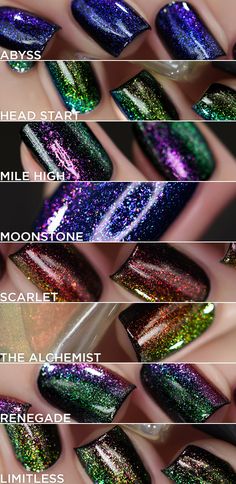 2017 ILNP Real Magic Toppers Collection Holographic Magnetic Nails, Silver Magnetic Nail Polish, Ilnp Polish, Ilnp Birthday Suit, Toenail Polish Designs, Mood Nail Polish, Nail Polish Ilnp, Hollywood Nails, Metallic Nails Design