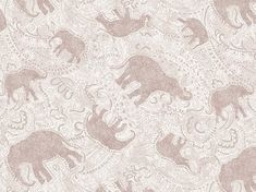 an elephant pattern is shown on a wallpaper with pink and white colors, as well as the silhouettes of elephants