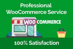 the words professional woocommer service and a shopping cart