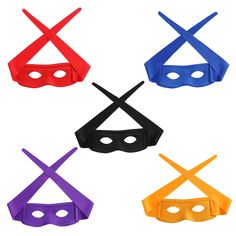 PRICES MAY VARY. The package includes 5 different colors of hero eye masks, orange, red, blue, purple, black. Eye mask is made of soft plastic inside, cloth outside wrapped, strap design, lightweight, no burden to wear. The turtle mask is about 6.75 * 2.75 inches, eye distance of about 1.25 inches. This eye mask can only be used as a role play accessory, and does not play a protective role. Perfect for Halloween costume, carnivals, themed parties, masked ball, cosplay, playing the hero who lives Halloween Eye Mask, Black Eye Mask, Headband Costume, Mask Images, Masked Ball, Halloween Eyes, Halloween Masquerade, Eye Masks, Black Mask