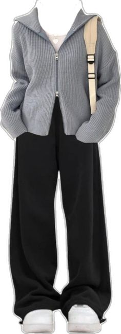 Gray Casual Cardigan For Streetwear, Casual Oversized Pants For Fall, Oversized Casual Pants For Fall, Trendy Oversized Winter Pants, Solid Casual Cardigan For Streetwear, Casual Cardigan For Streetwear, Oversized Wide-leg Pants For Winter, Oversized Wide-leg Winter Pants, Oversized Gray Pants For Winter